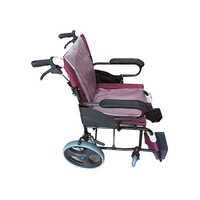 Maroon Folding Wheel Chair - Color: Black And Pink