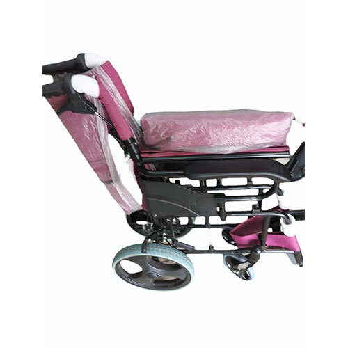 Maroon Folding Wheel Chair