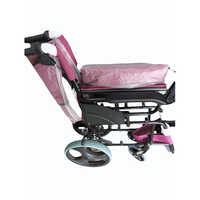 Maroon Folding Wheel Chair