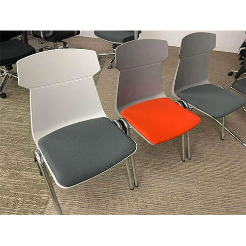 Black Mild Steel 3 Seater Waiting Chair