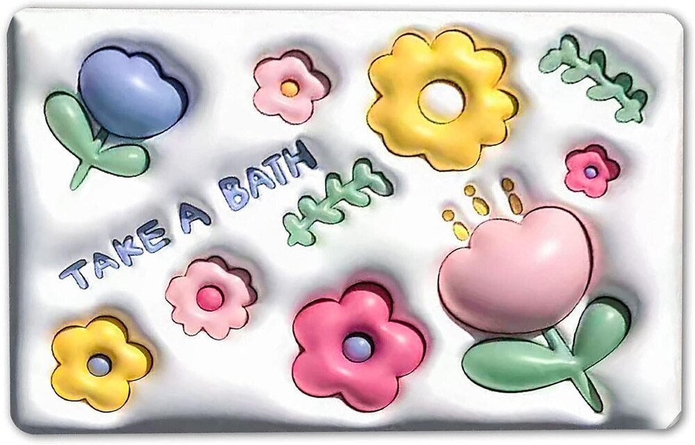 3D Visual Bathtub Mat Anti-Slip Quick Drying Absorbent Floor Rug