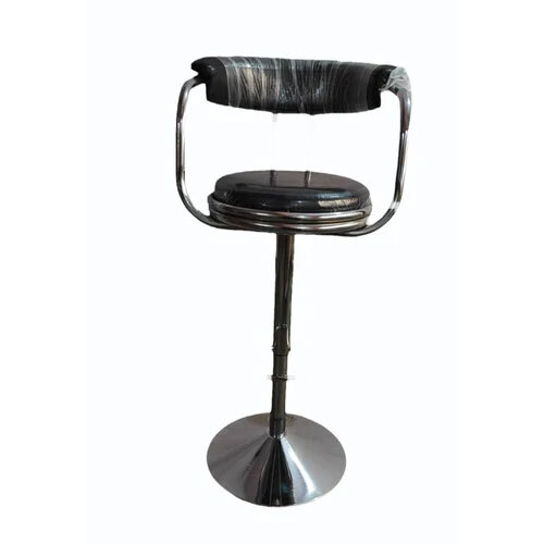 Black Leather SS Bar Revo lving Chair