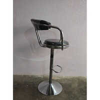 Black Leather SS Bar Revo lving Chair
