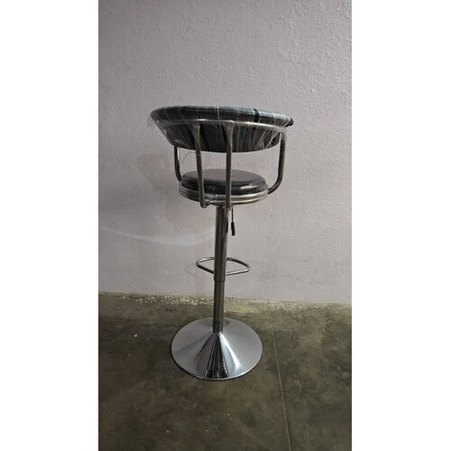 Black Leather SS Bar Revo lving Chair