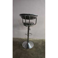 Black Leather SS Bar Revo lving Chair