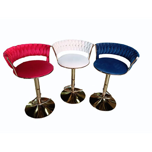 Grey Velvet Go ld B ar Revolvi ng Sitting Chair