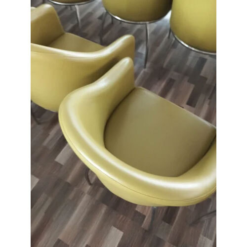 Yellow Single Leather Restaurant Chair