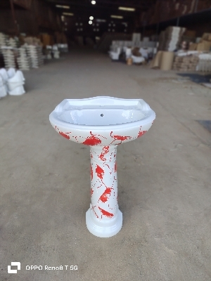 Wash Basin With Pedestal - Color: White