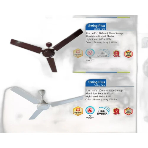 Eltons Swing Plus Brown Ceiling Fan - Blade Material: Steel