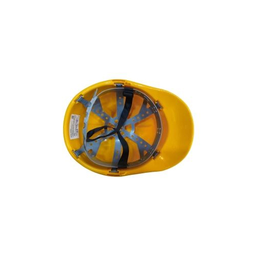 Udyogi Helmet - Plastic Material, Standard Size, Yellow Color | Half Face Design, 1-year Warranty, Ideal For Workplace Safety