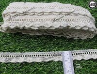 Fancy Cotton Lace - 1 Inch Width, 18 Mtr Length | Embroidered Border Lace, One-sided Design, Ideal For Female Fashion Accessories