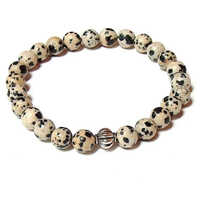 Dalmatian Jasper Stone Bracelet - Color: Yellow