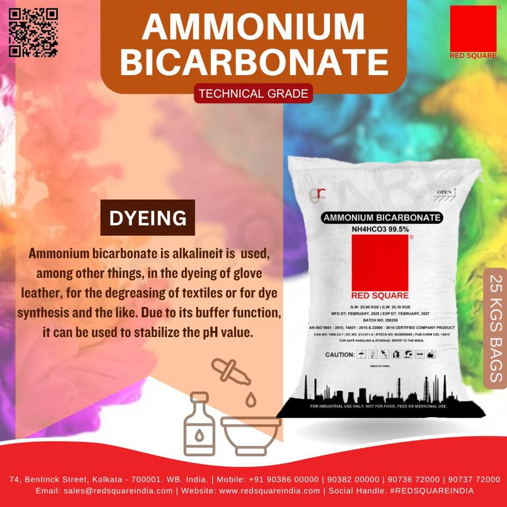 Ammonium Bicarbonate - Technical Grade - Red Square - Cas No: 144