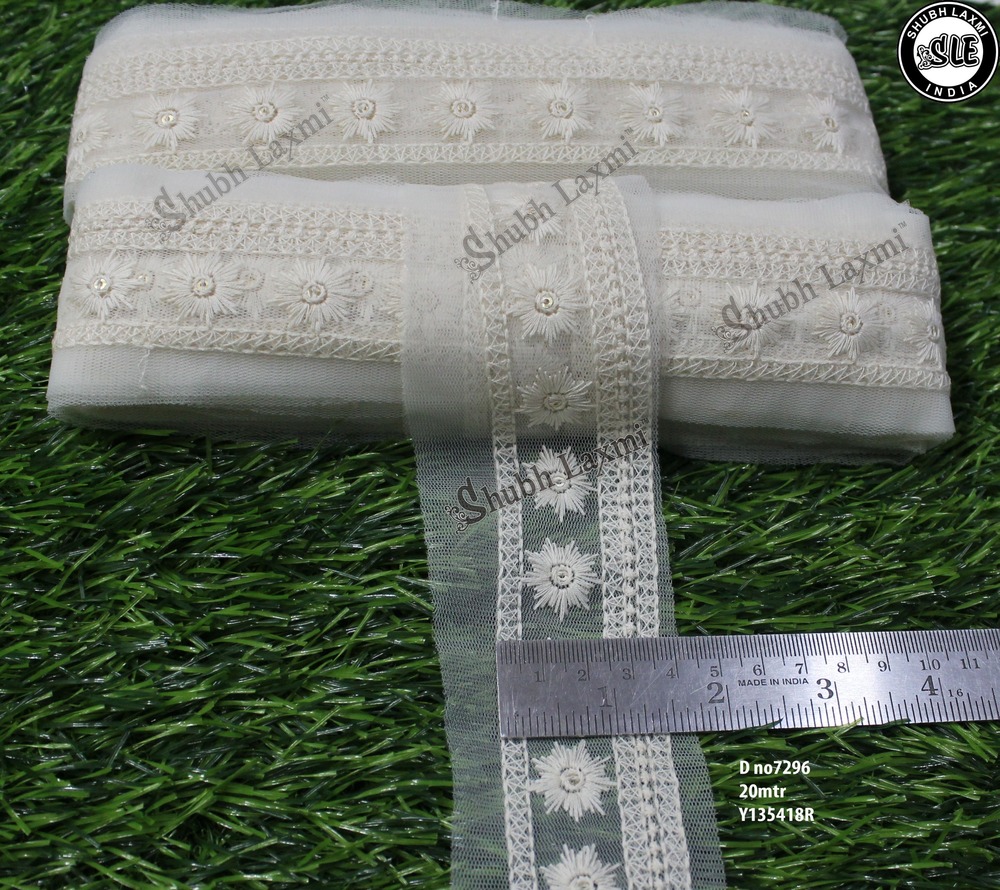 fancy & off whit embroidery lace