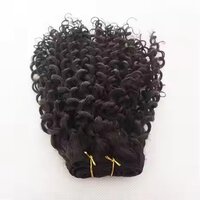 100% Remy Human Hair Extension Deep Curly Hair 3 Bundles Black Color 14