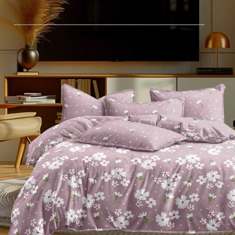 Glace Cotton Bedsheet Double Bed - Glace Cotton Double Size Multicolor Floral | Fade Resistant Durable Soft Finish