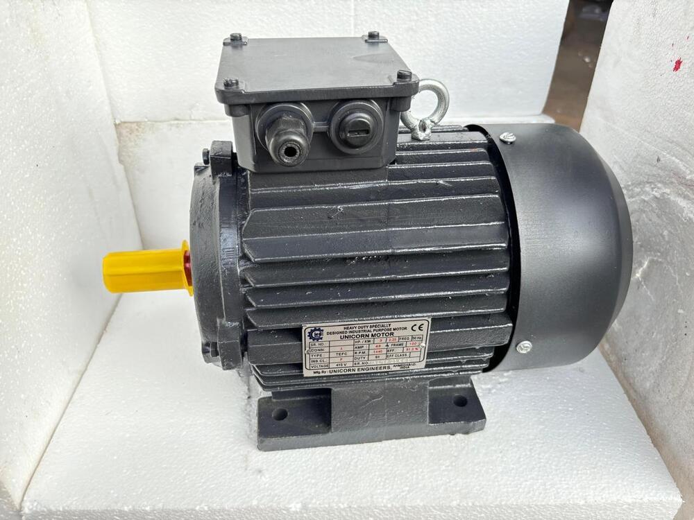 3 Hp 3 Phase Induction Motor - Color: Black