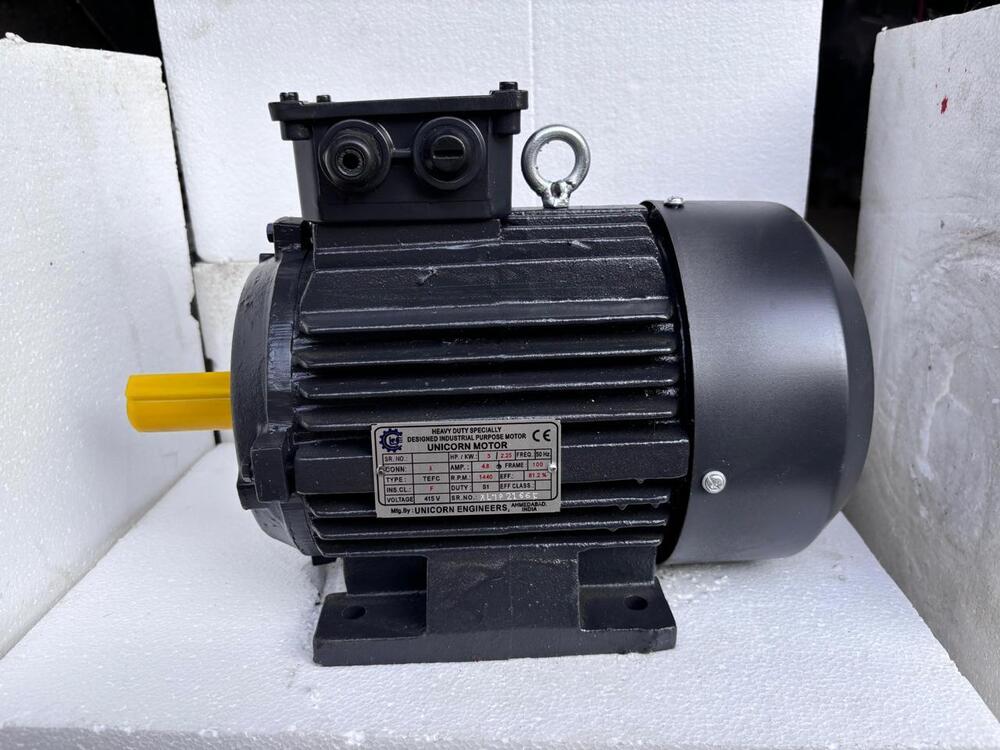 3 Hp 3 Phase Induction Motor - Color: Black