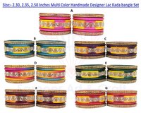 Multi Color Handmade Ladies Wear Designer Fashion Lac Kada Bangle Set