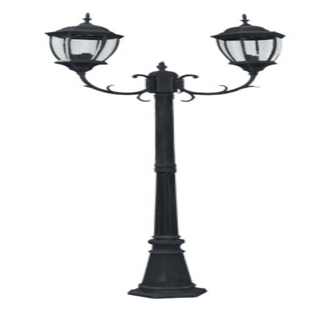LUKER E27 HOLDER TRITON BLACK POST GARDEN LIGHT (LPF025E27-2)