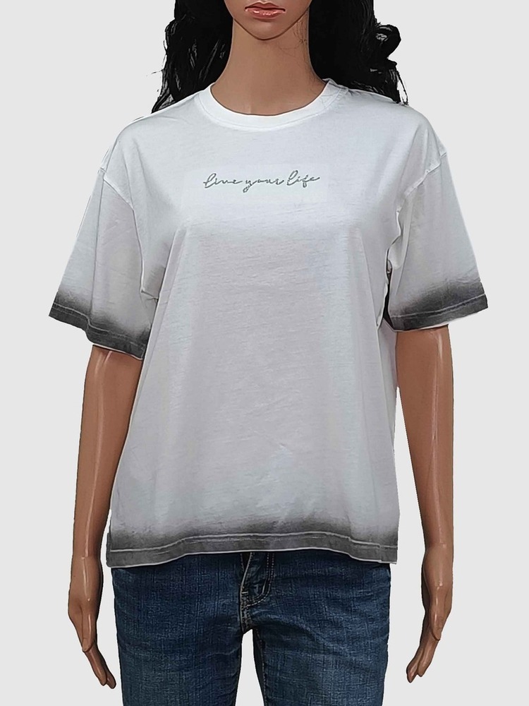 Ladies Dip Dyed Top With Embroidery