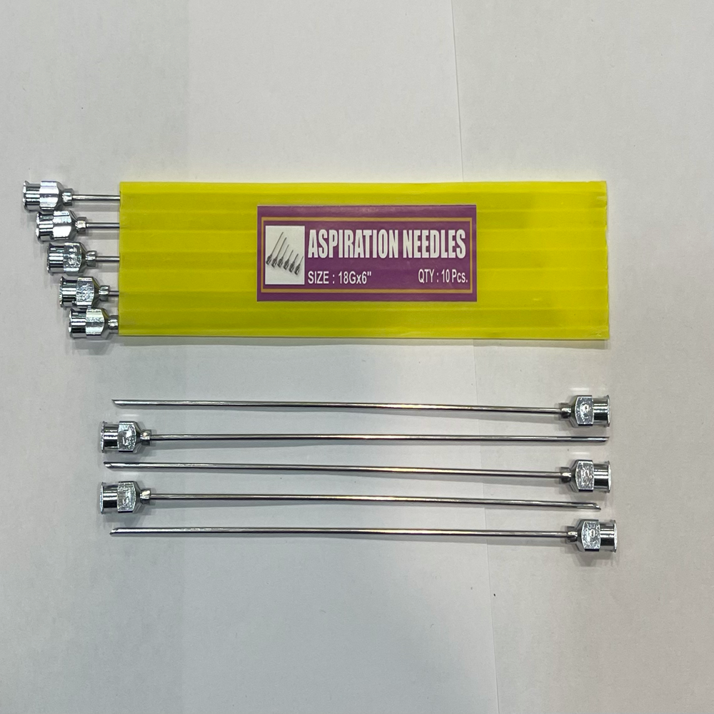 Aspiration Needle - (18g / 19g / 20g / 21g / 22g) X 10" Inch - Material: Steel