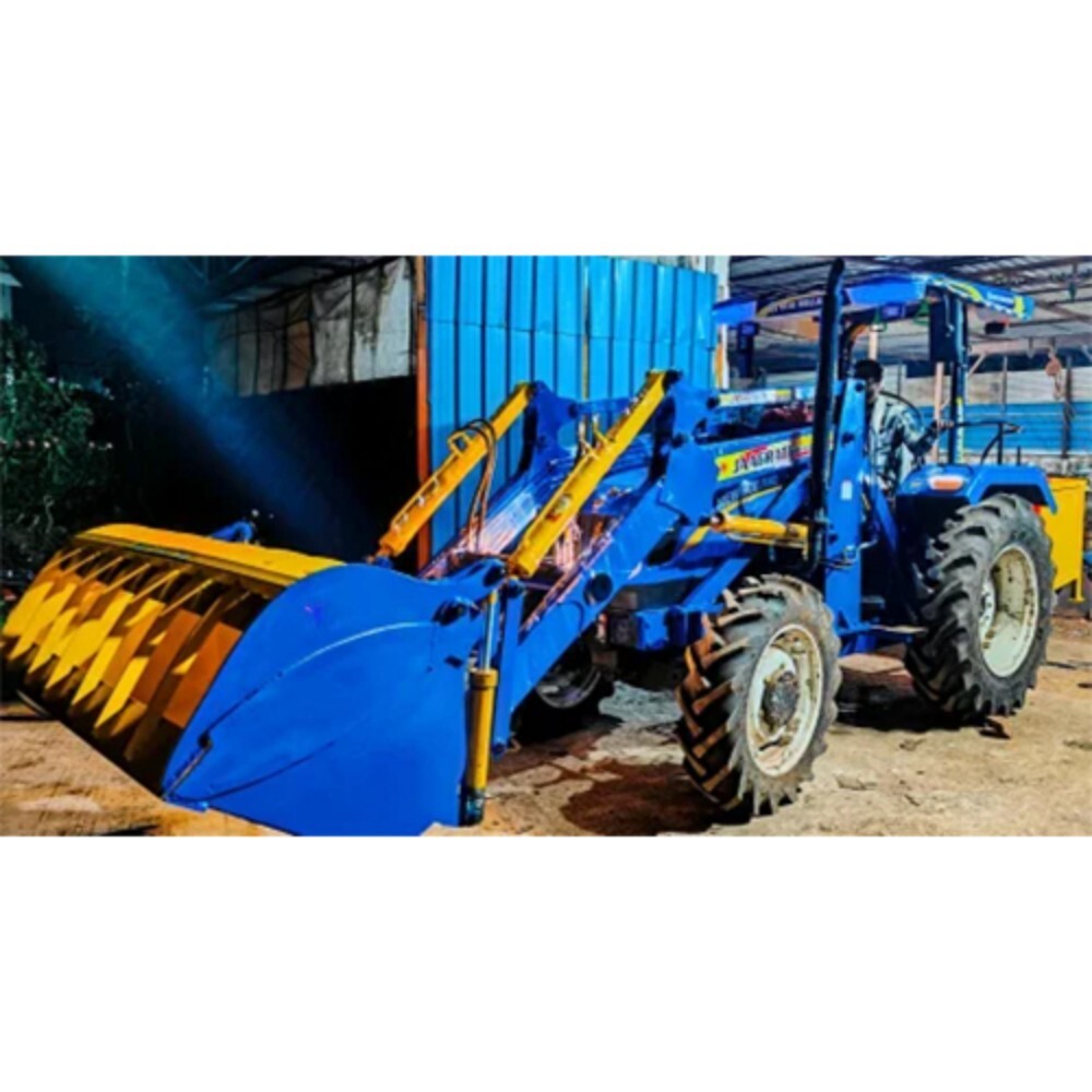 Tractor Front End Loader With Grabber - Color: Blue
