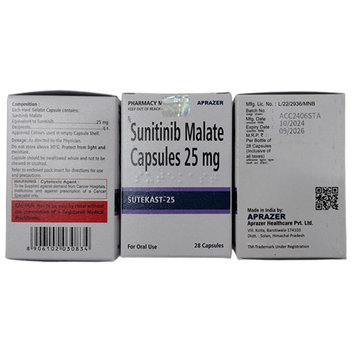 25mg Sunitinib Malate Capsules