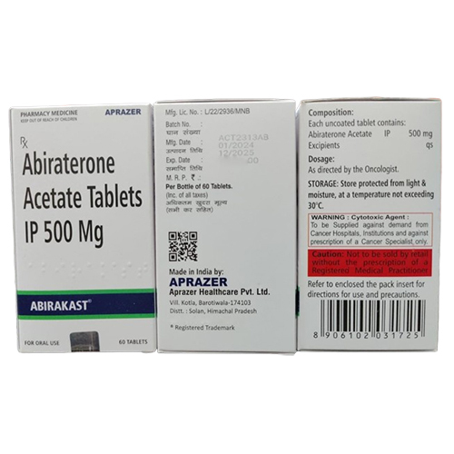 500mg Abiraterone Acetate Tablets IP