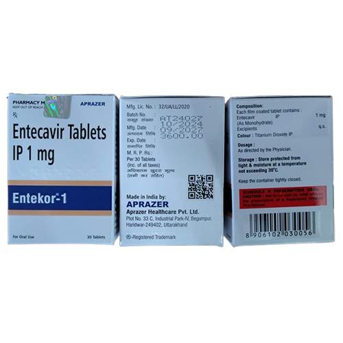 1mg Entecavir Tablets IP