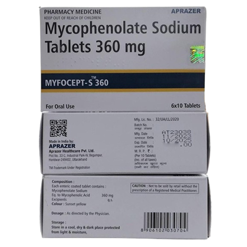 360mg Mycophenolate Sodium Tablets