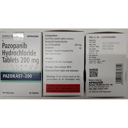 200mg Pazopanib Hydrochloride Tablets