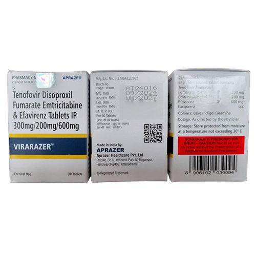 300mg Tenofovir Disoproxil Fumarate Emtricitabine And Efavirenz Tablets IP