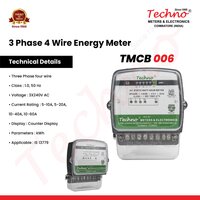 Three Phase 4 Wire Ac Static Watt Hour Meter
