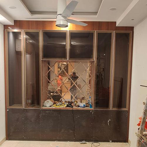 Almirah Profile Door With Brown Tinted Glass - Color: Transparent