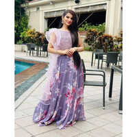 Rangoli Digital Printed Lehenga Choli Fabric - Color: Purple
