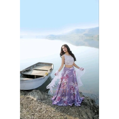 Rangoli Digital Printed Lehenga Choli Fabric