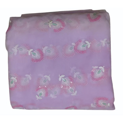 Purple Organza Nylon Embroidery Fabric