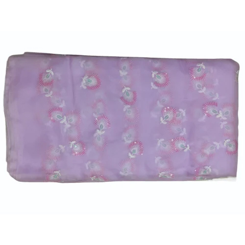 Purple Organza Nylon Embroidery Fabric
