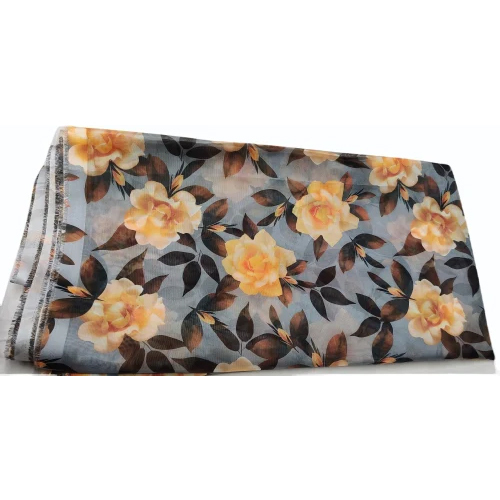 Tabby Silk Organza Floral Printed Fabric