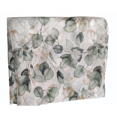 Tabby Silk Organza Leaf Printed Fabric