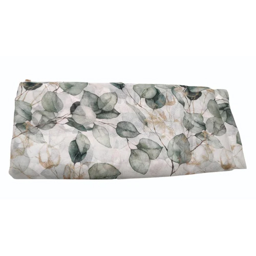 Tabby Silk Organza Leaf Printed Fabric