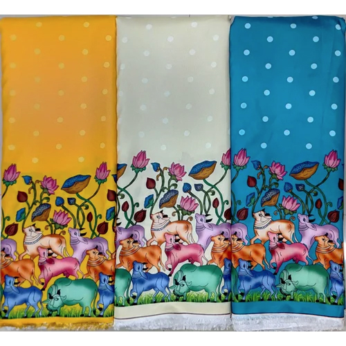 Rayon Printed Fabric - Color: Multi Color