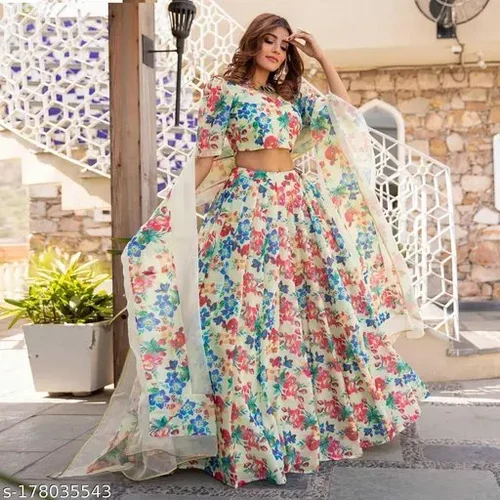 Digital Print Lehenga Choli Fabric
