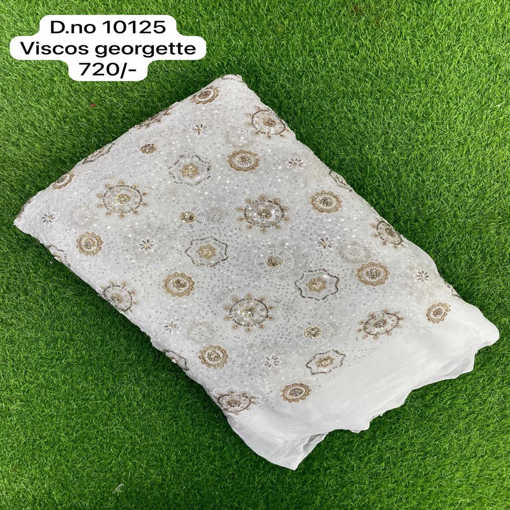 Embroidered georgette viscose fabric