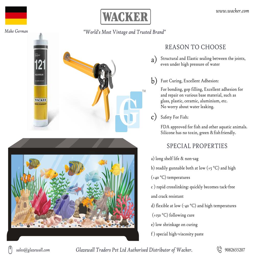 Wacker 121 Aquarium Sealant - Color: Clear