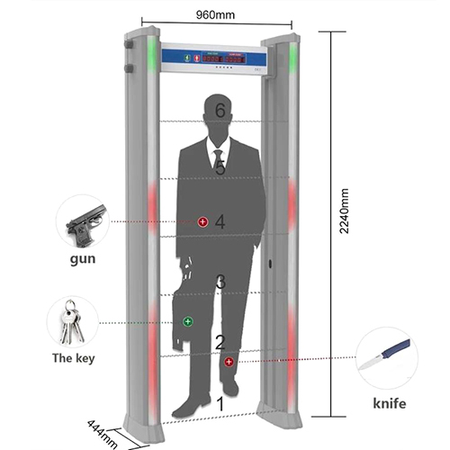 Automatic Walk Through Metal Detector - Color: Grey
