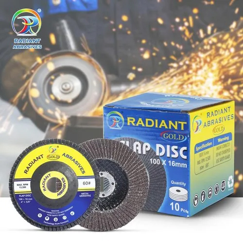 100 X 16mm 60 Radiant Gold Abrasive Flap Disc