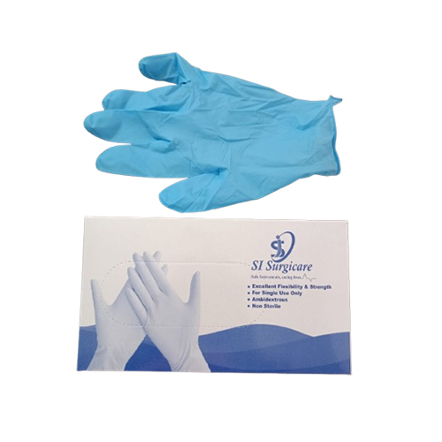 Nitrile Examination Gloves - Rubber Material, Plus Size | Blue Color, Medical Grade For Hospital Use, Comfortable Fit For Extended Wear
