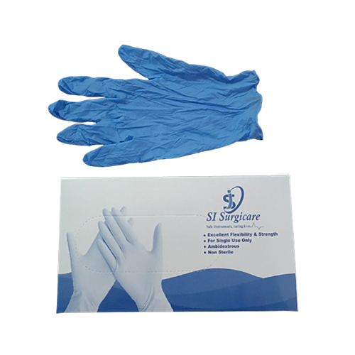 Nitrile Examination Gloves - Rubber Material, Plus Size | Blue Color, Medical Grade For Hospital Use, Comfortable Fit For Extended Wear